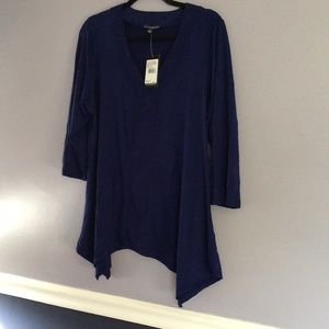 Adrianna appellate 1x blue top